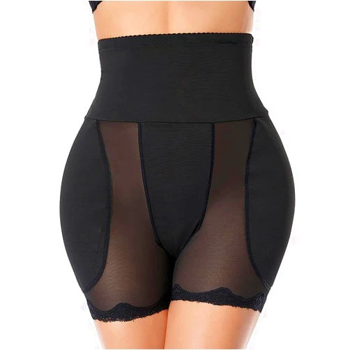 Hicawetp Women's Padded Enhancer Hip Pads Shapewear High Waist Tummy Control Underwear Shorts Mesh Body Shaper Butt Lift Panties M