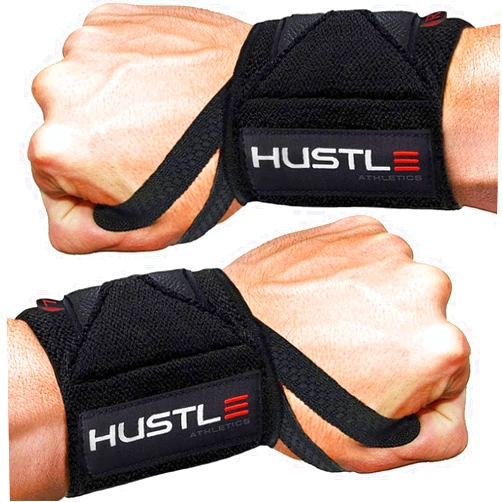 Hustle Athletics Wrist Wraps for Weightlifting - USPA Approved, Best Gym Wrist Straps for Weightlifting Wrist Support for Powerlifting, Bodybuilding & Strength Training -