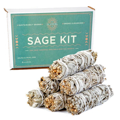 JL Local Handcrafted 4 Inch White Sage Sticks - Fresh, Natural California Sage Smudge Sticks with Instructions & Blessings - Wand Sage for Cleansing House Negative Energy & Other Smudging Rituals