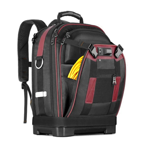 FUZVOL Tool Backpack, Heavy Duty Tool Bag, Hvac Tool Bags, Electrician Backpack Construction Backpack, Work Backpack for Men With Removable Tool Organizer and Laptop Compartment,Brown