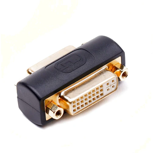 Arnorin DVI Coupler Female to Female Gender Changer Bulkhead Mount Adapter (Black Gold Plated)