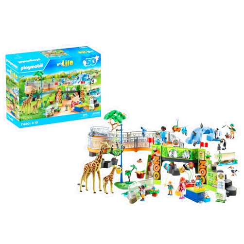 PLAYMOBIL MyLife 71600 Big Zoo, extensive Zoo Set with 16 native and exotic animals, as well as assorted accessories, toys for boys and girls from 4 years old