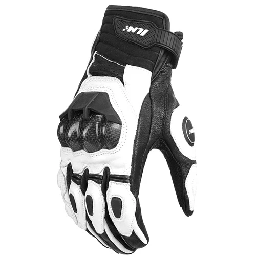 ILM Air Flow Leather Motorcycle Gloves Touchscreen for Men and Women Model-GRC01 (L, White)