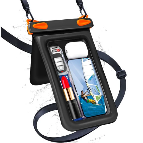 Heliosea Waterproof Phone Pouch Double Pocket, Floating IPX8 8.5 inch Waterproof Phone Case for Beach Vacation Essentials for Compatible IPhone16 15 14 Pro Max Galaxy S25 S24 Waterproof Dry Bag