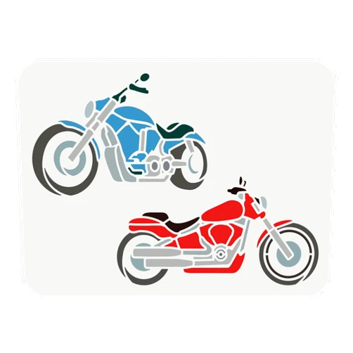FINGERINSPIRE Motorcycles Stencil Template 11.7x8.3 inch 2 Autobikes Mylar DIY Art Craft Reusable Washable Vehicles Wall Drawing Stencils Painting Chalk Signs for Painting Window Wall Decoration