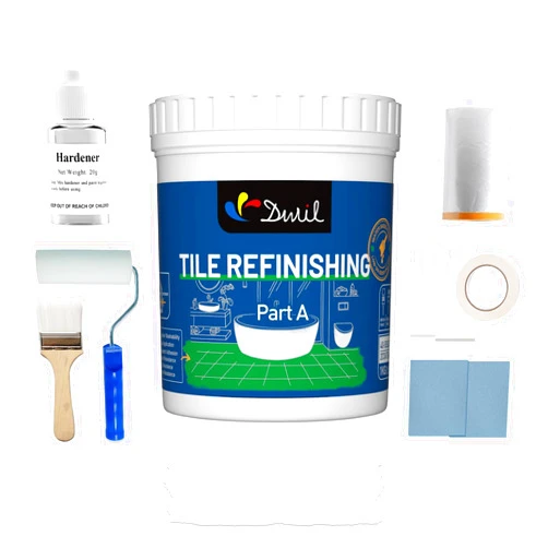DWIL Tub Paint Tub and Tile Refinishing Kit - Water Based&Low Odor Bathtub Paint White with Tools, Tile Paint Easy Cover Sink Paint Tub Paint, Bathroom Tile Paint kit Semi-Gloss White 1KG/50-55sq.ft
