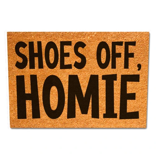 XTDJJKK Funny Coir Doormat Shoes Off Homie Front Door Mat Entryway Outdoor Mat with Heavy Duty Front Porch Decor Welcome Mats House Warming Gift Coir Doormat Entry Natural Coir Brown Mat 23.7 x 15.7 inch
