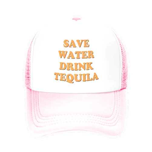 IWDASANSJ Save Water Drink Tequila Hat Funny Trucker Hats Adjustable Classic Fishing Cap for Men and Women Black