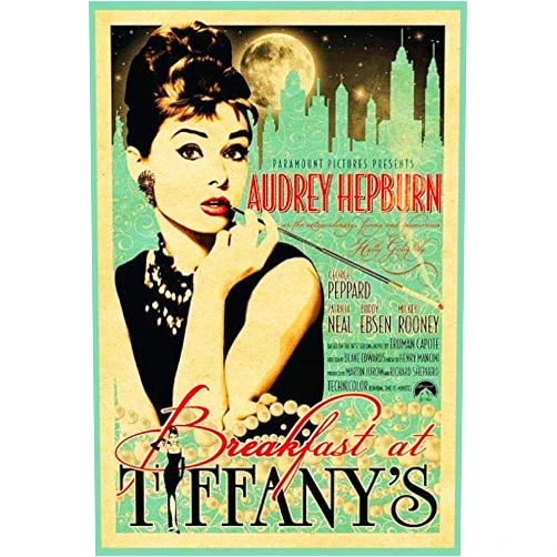 Kexle Audrey Hepburn Breakfast at Tiffanys Custom Metal Sign 8X12in-Bar Cafe Restaurant Home Decor