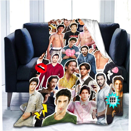 Vixenique Blanket Milo Ventimiglia Soft and Comfortable Wool Fleece Throw Blankets for Sofa Office car Camping Yoga Travel Home Decoration Cozy Plush Beach Blanket Gift