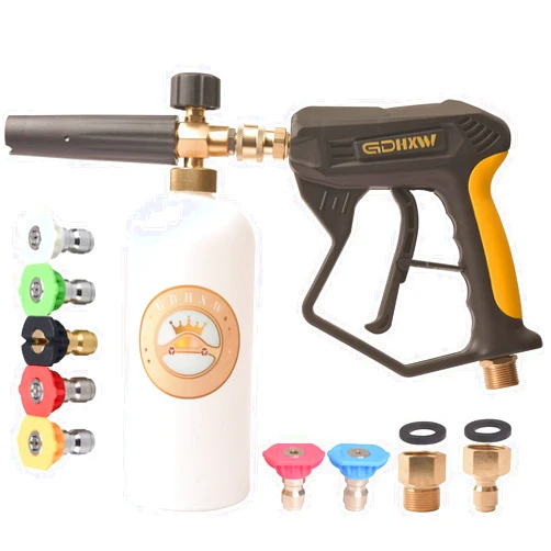 GDHXW X-887 High Pressure Washer Gun with Foam Cannon 2 Adapter 7 Pressure Washer Nozzles,for Car Washing