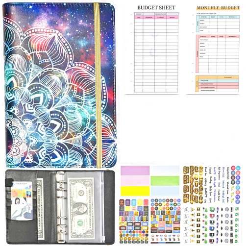 NHARO A6 Budget Binder with Binder Expense Budget Sheets,for Budgeting and Saving Money,Monthly Bill Organizer with Pockets.