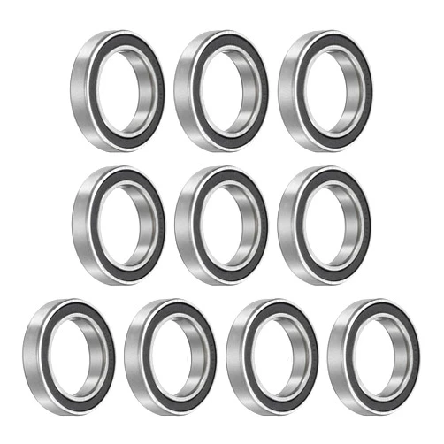 uxcell 10pcs 6803-2RS Bearing 17x26x5mm, Chrome Steel Double Rubber Seals Precision Bearing, Lubricated Deep Groove Ball Bearings, P6 (ABEC 3)