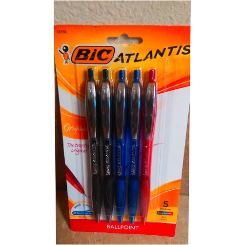 Atlantis Bic Atlantis 5-pack the Original Medium Assorted Ink Ballpoint Pens