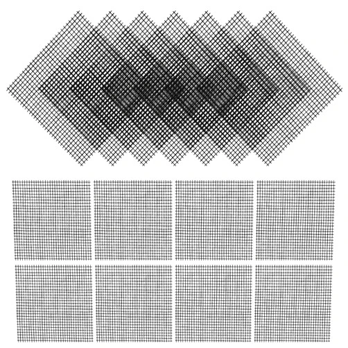 Mozeat Lens 50 Packs Flower Pot Hole Mesh Pad 4 Inch Square Drainage Hole Mesh Pad Plastic Mesh Screen Bonsai Pot Bottom Drainage Hole Grid Mat Mesh Prevent Soil Loss for Women Gardeners