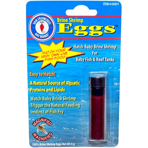 San Francisco Bay Brand Brine Shrimp Eggs Vial 0.2-Ounces (6 Grams) | Excellent Food Source Baby Aquarium Fish, Freshwater, Reef & Saltwater Marine Tank Hatchery Fry