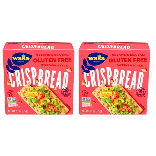 Wasa, Gluten Free Sesame & Sea Salt Crispbread, Net wt. 6.1 Oz (Pack of 2)