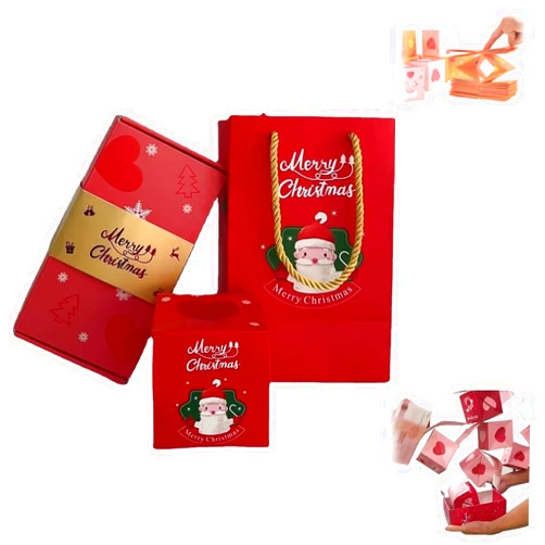 GERLOFU Surprise Gift Box - Creating The Most Surprising Gift, Reusable Bouncing Gift Box for Christmas Halloween Birthday Gifts (10 box, Christmas)