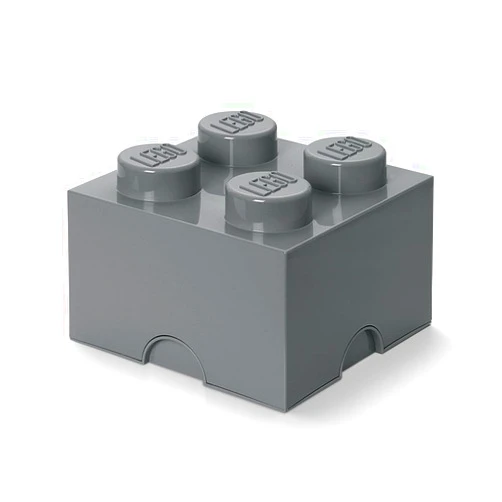 Room Copenhagen, LEGO Storage Brick Box - Stackable Storage Solution - Brick 4, Dark Grey