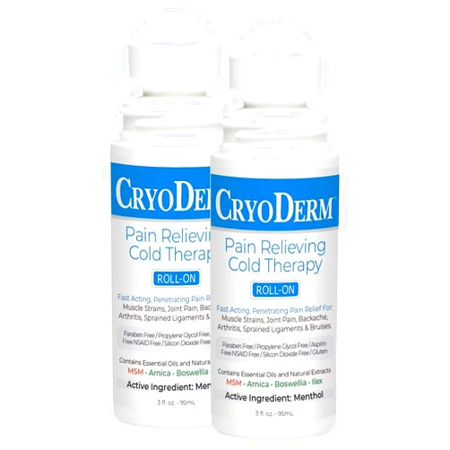 Cryoderm Pain Relieving Roll On 3 oz 2 PACK