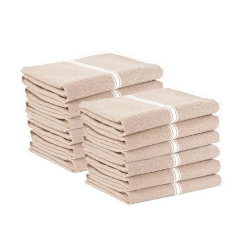 LANE LINEN Kitchen Towels Set - 100% Pure Cotton Dish Towels for Kitchen, Super Absorbent Kitchen Hand Towel, Tea Towels, Soft & Durable Dish Cloths, Pack of 12 – 14”x25”, Beige