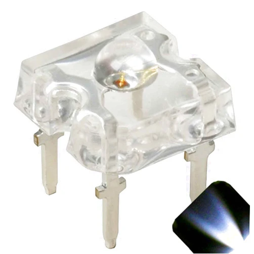 Lighthouse LEDs 3mm Piranha Cool/Clear White LED - Ultra Bright Superflux (Pack of 10)