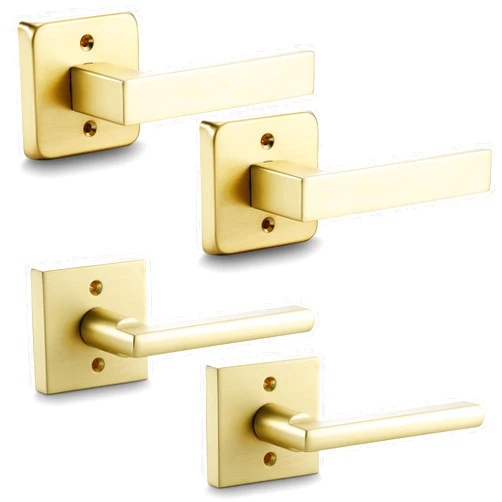 Linkaa Dummy Lever Handles Interior Satin Brass（2 Pair（4 Handles））