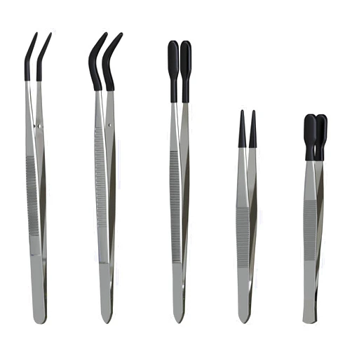 MMOBIEL Entomology Forceps Set by MMOBIEL [5 Pcs] – Stainless Steel Precision Instruments with Rubber Tip Forceps Tweezers for Entomology, Insect/Bug/Butterfly Pinning, Dissecting, Taxidermy and Delicate Work