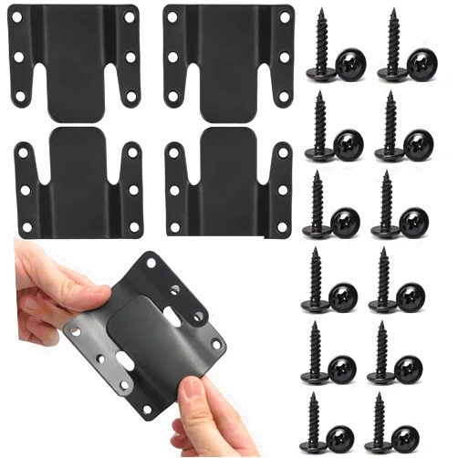 LonlyEagle 4 Pcs Sectional Couch Metal Connectors,Universal Sofa Interlocking,Sectional Sofa Fastener Software Bracket with Screws for Chair Loveseat, Recliner or Chaise Lounge