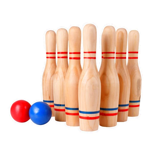 STERLING Sports Premium Wooden Lawn Bowling Skittles Set 11