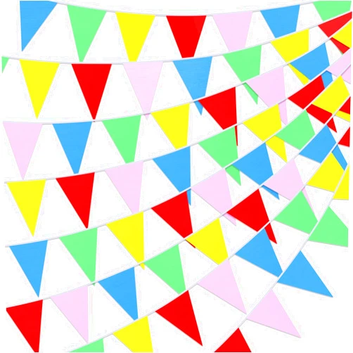 CHENGU 20 Sets 1640 ft 1000 Pcs Flag Pennants Bulk Pennant Banner Multicolor Outdoor Garland Grand Opening Banner Nylon Triangle Flag Banner for Birthday Carnival Theme Party Decorations (Colorful)