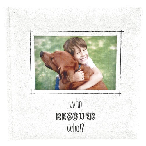 MCS 200-Pocket Who Rescued Who? 4x6 Photo Album with Writing Space, 8.5 x 8.5 Inches, Ivory