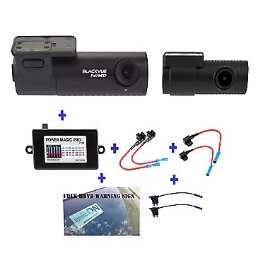 Blackvue DR590-2CH 128GB, Car Black Box/Car DVR Recorder, Full HD 1080p Front and Rear, 30FPS, G Sensor, 128GB SD Card + Power Magic Pro + Fuse taps + HDVD Warning Sign Included 128GB + PMP