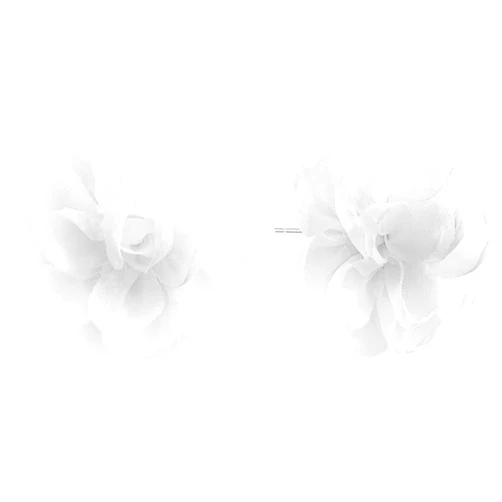 SLSF Bohemian Handmade Fabric Chiffon Rose Flower Lightweight Stud Earrings Gauze Unique Simulation Stereoscopic Floral Petal Earrings For Women Jewelry Gift