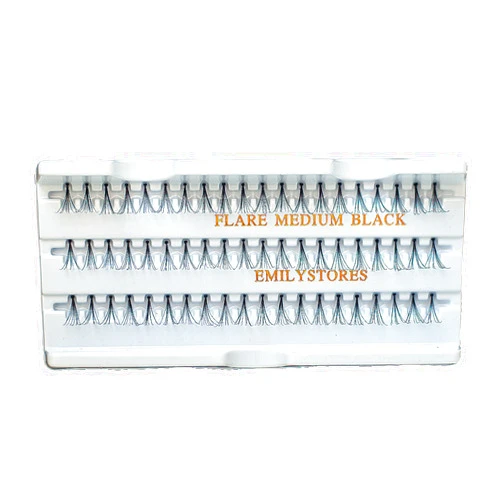 EMILYSTORES 12 Packs Eyelashes Natural Individual Lashes Plant Flare Medium Eyelash 12mm Black For Eye Lash Extensions Lashes-Knotted(12MM,Medium Lashes)