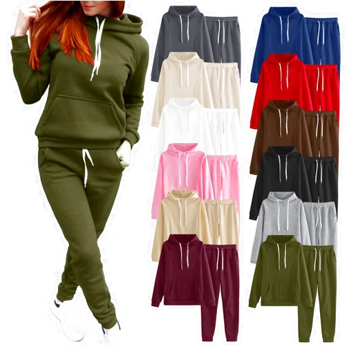 KYZI Two Piece Outfits Sweatsuits for Women Set Hoodie and Sweatpants Set Jogging Suits with Kangaroo Pockets,Women's 2 Piece Tracksuit Sweatsuits Sets Hoodie Sweatshirt and Jogging Sweatpants Suit