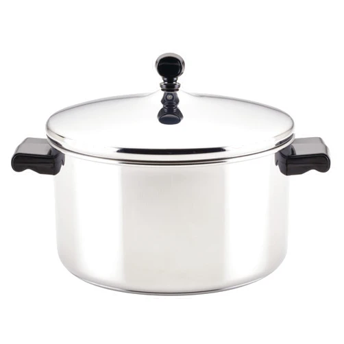 Farberware Classic Stainless Steel 6-Quart Stockpot with Lid, Stainless Steel Pot with Lid, Silver