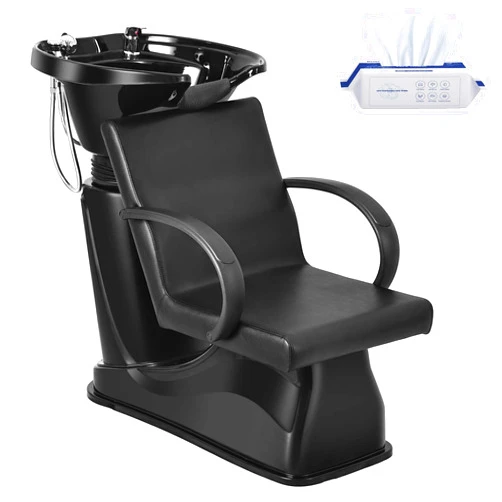 LUXMARS Shampoo Barber Backwash Chair, ABS Plastic Shampoo Stations for Salons with Chair, Hair Wash Chair Tilting Deep Sink for Spa Beauty Salon