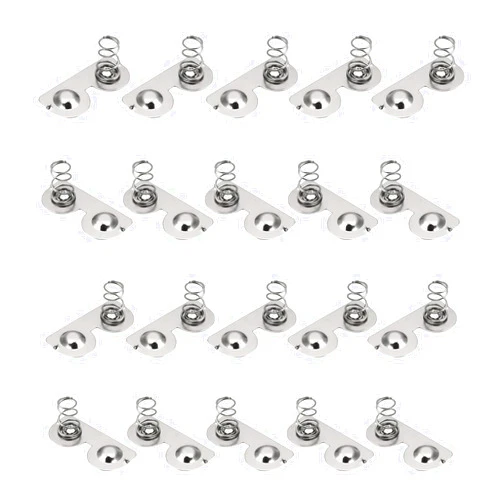 Fielect 50Pcs AA Battery Spring Plate AA Battery Positive Negative Conversion Spring Contact Nickeling Plate 26.5mmx12mm