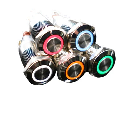 LENVOD 1PCS 12mm Waterproof Momentary Stainless Steel Metal LED Doorbell Horn Button Switch Car Car Engine Power Starter (Color : Yellow, Size : 12V)