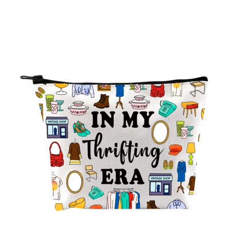 G2TUP Thrift Shop Lover Gift In My Thrifting Era Makeup Bag Mid Century Furniture Cosmetic Bag Thrifter Zipper Travel Pouch (In My Thrifting Era MB)