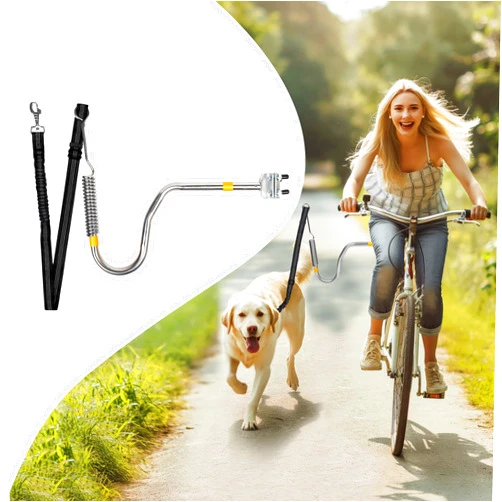 IPETBA Heavy Duty Dog Bike Leash Attachment with Shock Absorbers and Quick Attach Mechanism Hands Free Dog Bicycle Leash Adjustable Distance 550lbs Pull Strength for Running Exercising Jogging Cycling