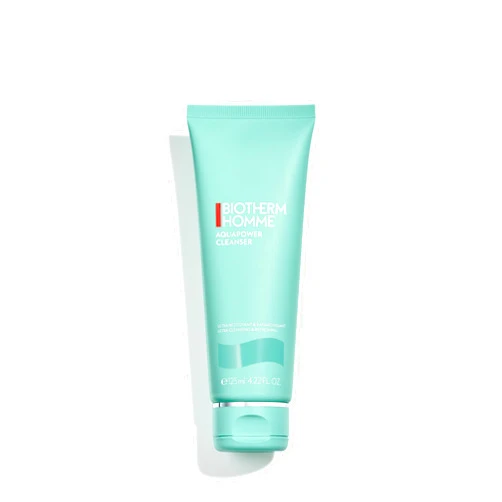 Biotherm Homme Aquapower Cleanser for Oily and Dry Skin with Oligo Elements for Clean, Fresh, Hydrated Skin, Suitable for all Skins, for Fresh Skin Ready for Shave, Tube, 4.2 Fl. Oz.
