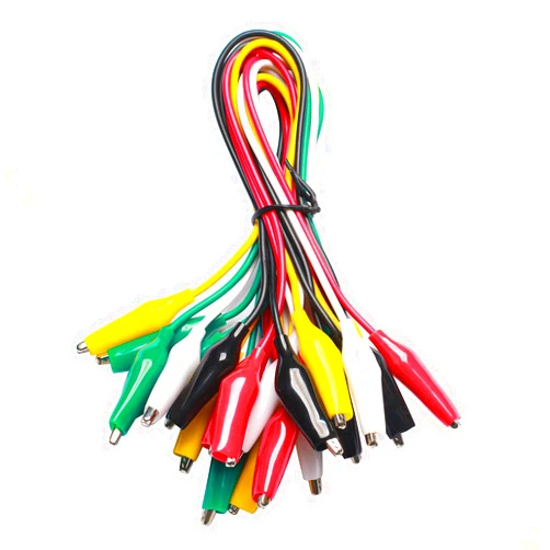 WGGE WG-026 10 Pieces and 5 Colors Test Lead Set & Alligator Clips,20.5 inches / 22 AWG Copper Wire. The Clips soldered and Stamped to The Wires. (1 Pack)