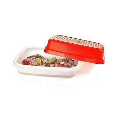 Tupperware Large Marinator Rectangle Container Season Serve Red