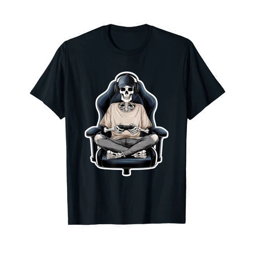 Gaming Vintage Halloween Graphic Artwork Gaming Skeleton Halloween Funny Gamer Boys kids Men T-Shirt