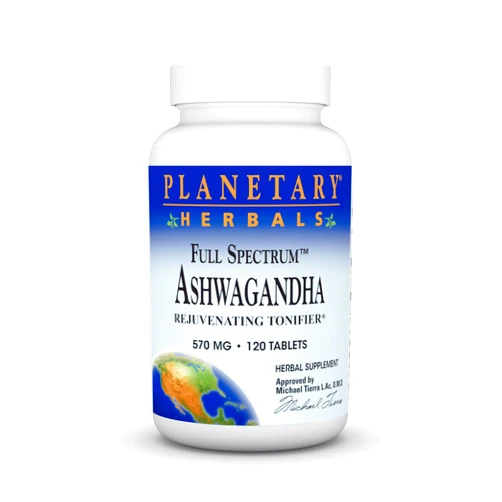 Planetary Herbals Ashwagandha Full Spectrum 570 mg, Rejuvenating Tonifier,120 Tablets