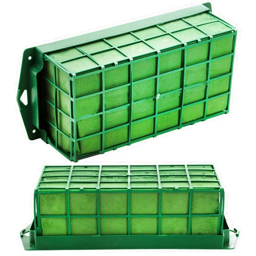 Lyellfe 2 Pieces Floral Foam Cage, Rectangular Flower Foam Holder, Flower Arrangement Mud for DIY Fresh or Artificial Flowers, Table and Wedding Centerpieces, 9.5''L x 3''W