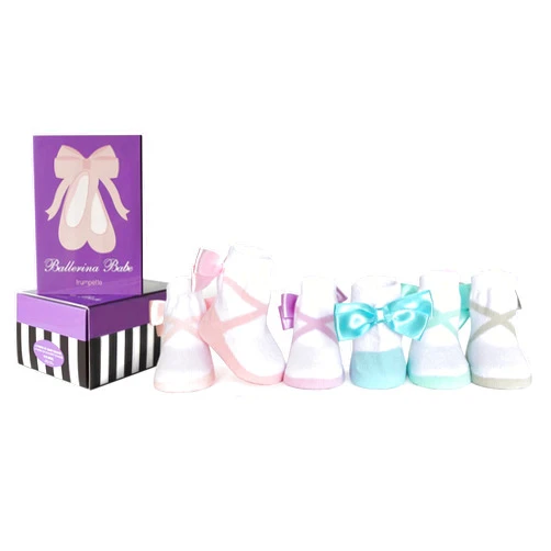 Trumpette Ballerina Babe Pastel 6pk Socks 0-12mo