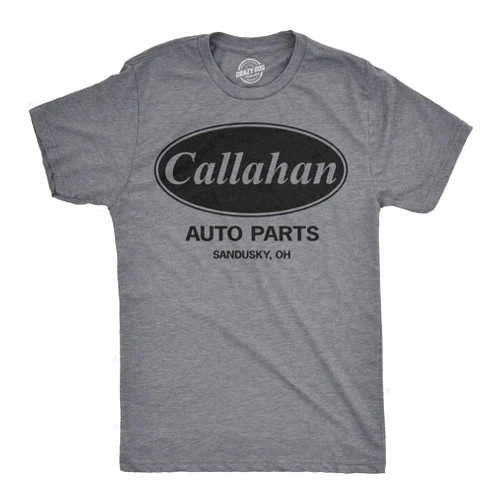 Crazy Dog T-Shirts Crazy Dog Mens Callahan Auto Parts T Shirt Funny Graphic Novelty Tee